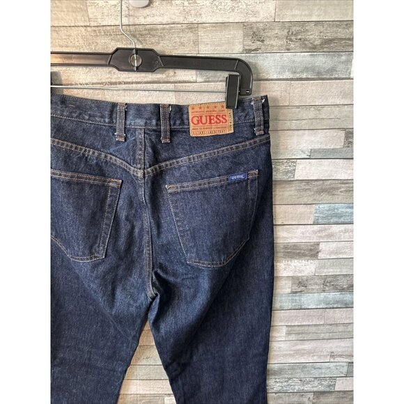 Women’s Guess Denim Jeans Dark Wash Vintage Low Waist Boot Leg Size 31 - Picture 13 of 15